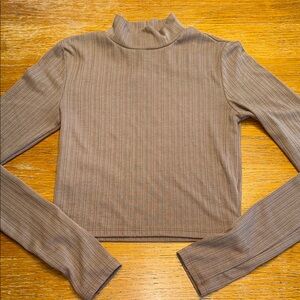 Forever 21 Brown Ribbed Crop Top